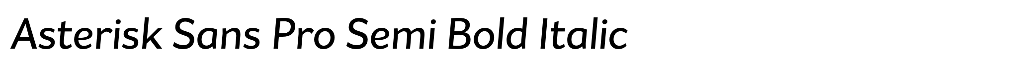 Asterisk Sans Pro Semi Bold Italic image